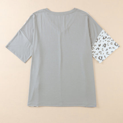 Plus Size Leopard V-Neck T-Shirt - Image 13