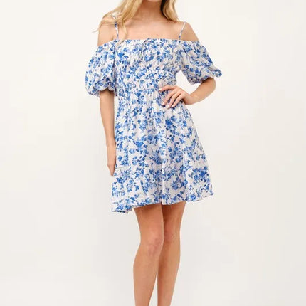 Off Shoulder Bubble Sleeve Dress - Image 4