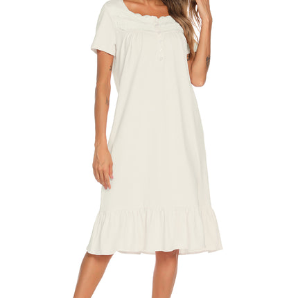 Lace Detail Square Neck Lounge Dress - Image 10