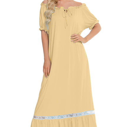 Lace Detail Short Sleeve Lounge Dress - Image 22