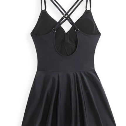 Twisted Front Crisscross Double Spaghetti Strap One-Piece Swimwear - Image 23