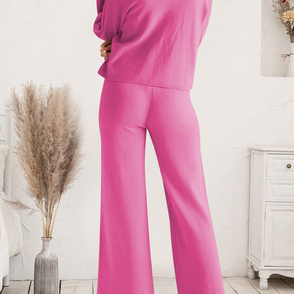 Long Sleeve Lounge Top and Drawstring Pants Set - Image 3