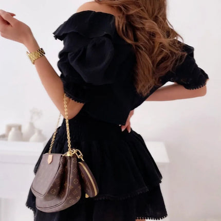 Ruffled Smocked Layered Mini Dress - Image 7