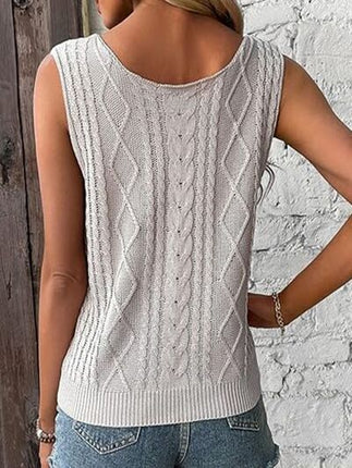 Cable-Knit V-Neck Sweater Vest - Image 7