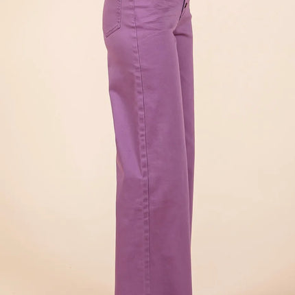Mittoshop Twill High Waisted Button Fly Wide Leg Pants - Image 2