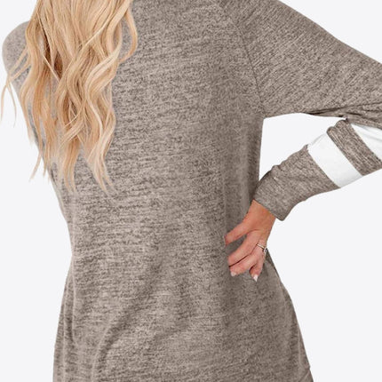 Striped Contrast Raglan Sleeve Top - Image 18