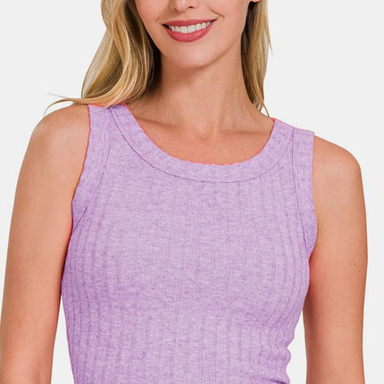 Zenana Ribbed Cropped Tank - Image 3