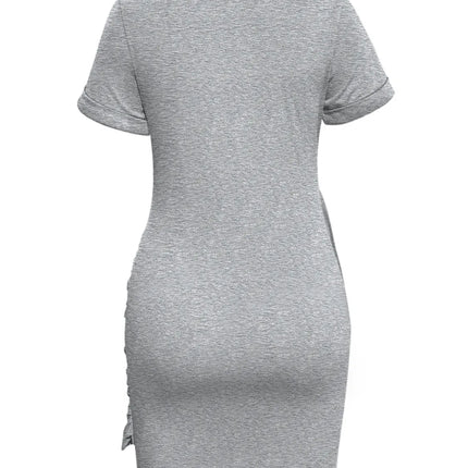 Round Neck Short Sleeve Mini Tee Dress - Image 7