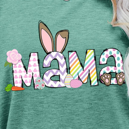 Easter MAMA Graphic Round Neck T-Shirt - Image 3