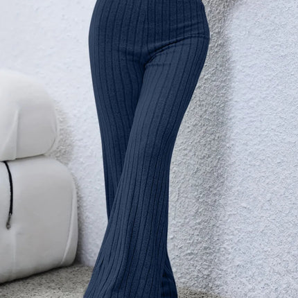 Basic Bae Full Size Ribbed High Waist Flare Pants - Image 8