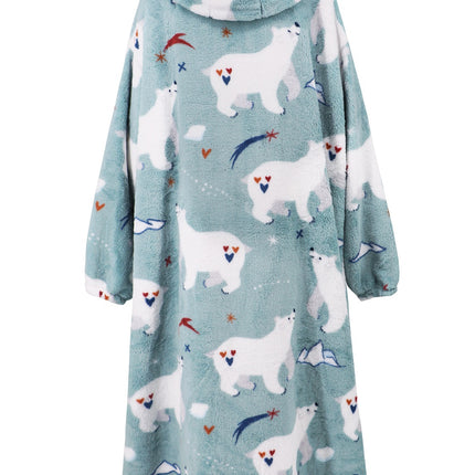 Fuzzy Pocketed Long Sleeve Hooded Lounge Dress - Image 15