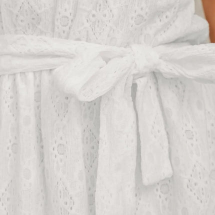 Lace Sleeveless Tied Waist Mini Dress - Image 8