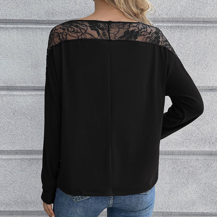 Ivy Lane Lace Long Sleeve Round Neck Tee - Image 8