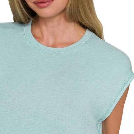 Zenana French Terry Sleeveless Round Neck Midi Dress - Image 4