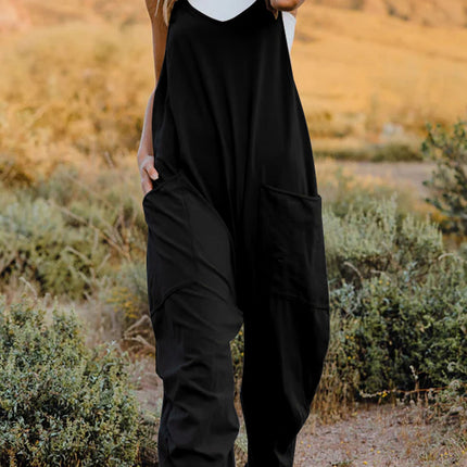 Double Take Full Size V-Neck Sleeveless Jumpsuit with Pockets - Image 23