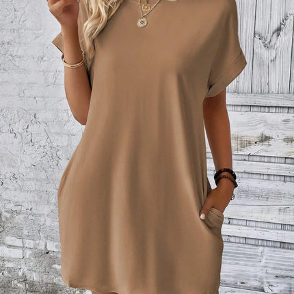 Round Neck Short Sleeve Mini Dress - Image 10