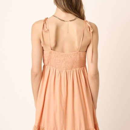 Mittoshop Ruched Detail Spaghetti Tie Mini Dress - Image 4