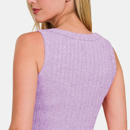 Zenana Ribbed Cropped Tank - Image 2