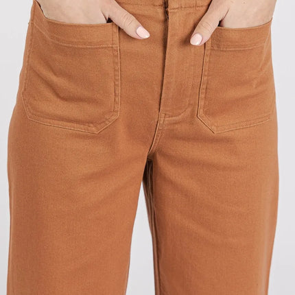 Mittoshop Twill Patch Pocket High Rise Wide Leg Pants - Image 4