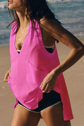 Side Slit V-Neck Tank - Image 14