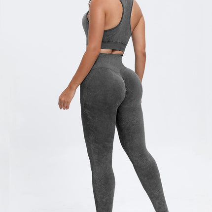 3 Piece Washed Square Neck Wide Strap Active Set - Image 17