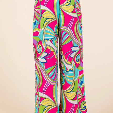 Mittoshop Abstract Print Elastic Waist Wide Leg Pants - Image 2