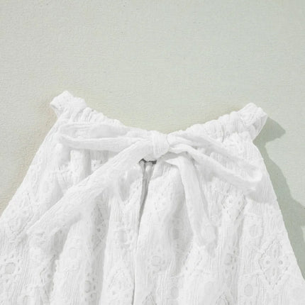 Lace Sleeveless Tied Waist Mini Dress - Image 12