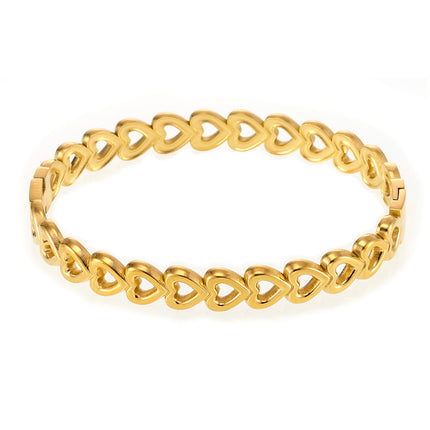 18K Gold-Plated Stainless Steel Heart Bracelet - Image 4