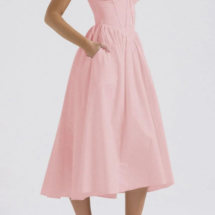 Ruched V-Neck Sleeveless Dress with Pockets - Image 24