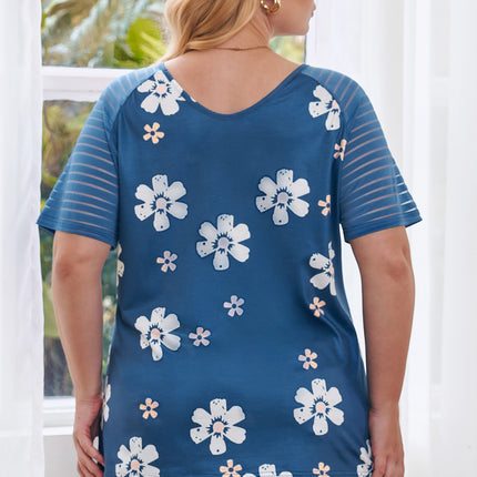 Plus Size V-Neck Raglan Sleeve Tee - Image 2