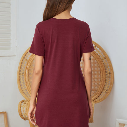 V-Neck Short Sleeve Lounge Dress - Image 12