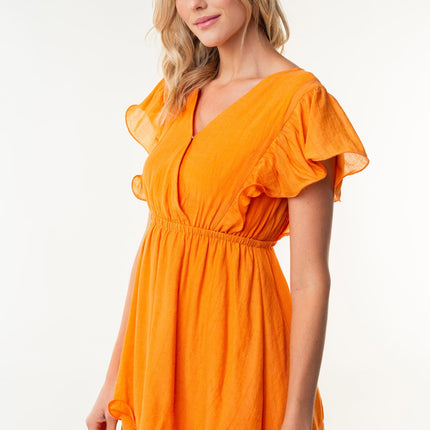 White Birch Full Size Short Sleeve Woven Layered Dress - Image 3