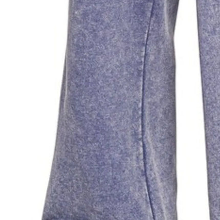 Zenana Acid Wash Fleece Palazzo Sweatpants with Pockets - Image 3