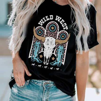 WILD WEST Graphic Short Sleeve Tee Shirt - Image 4