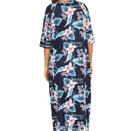 Printed Slit Night Dress with Pockets - Image 14