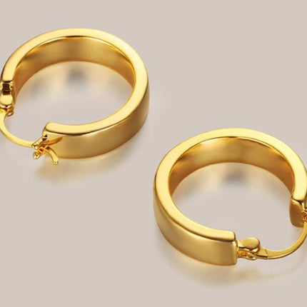 Gold-Plated Brass Huggie Earrings - Image 5