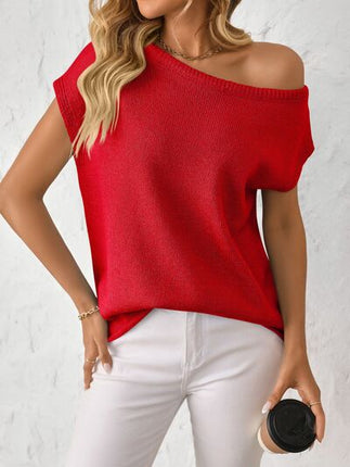 Mandy Boat Neck Short Sleeve Knit Top - Image 8