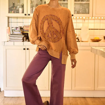 Mittoshop Twill High Waisted Button Fly Wide Leg Pants - Image 4