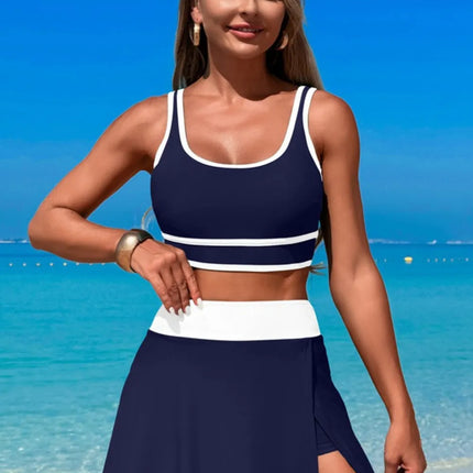 Scoop Neck Top and Skort Swim Set - Image 23