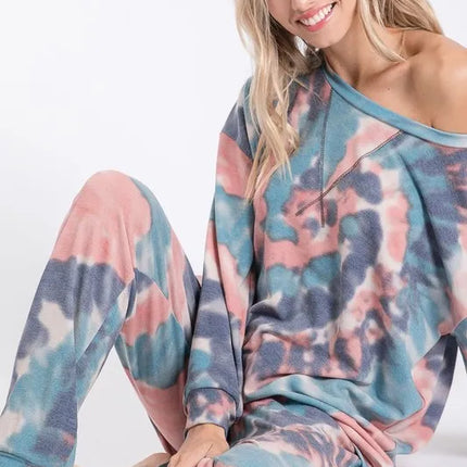 BiBi Tie Dye French Terry Casual Pants - Image 2