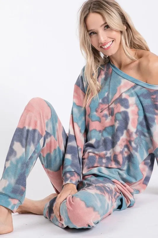 BiBi Tie Dye French Terry Casual Pants