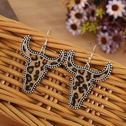 Alloy Animal Print Cow Head Earrings - Image 4