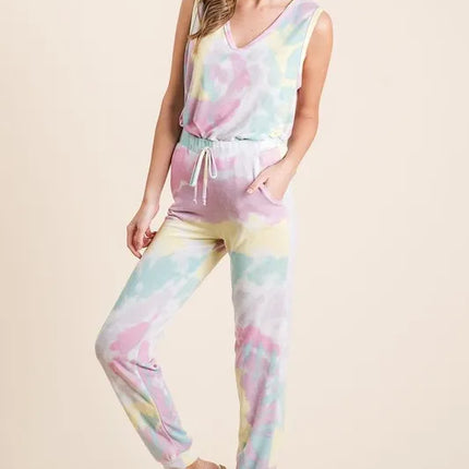 BiBi Tie Dye French Terry Casual Pants - Image 9