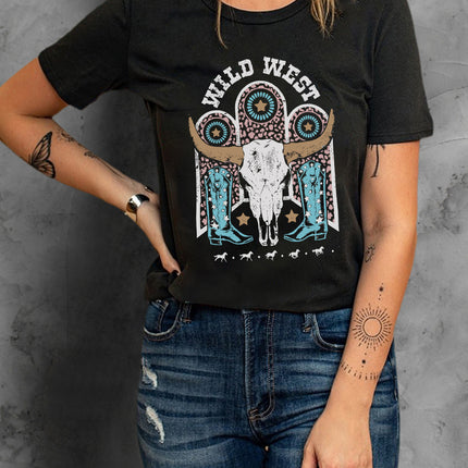 WILD WEST Graphic Short Sleeve Tee Shirt - Image 2