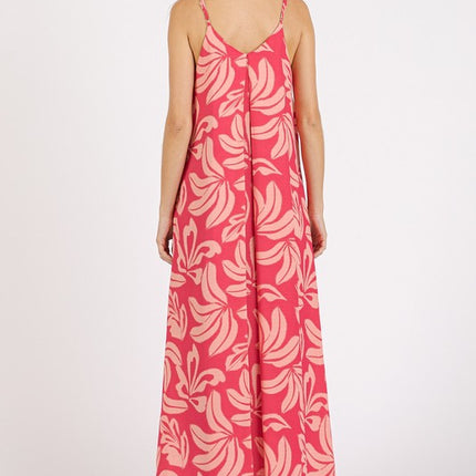 Mittoshop Printed V-Neck Maxi Cami Dress with Pockets - Image 4