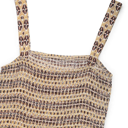 Printed Tiered Wide Strap Midi Dress - Image 8