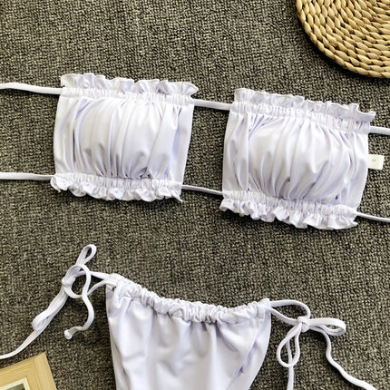 Frill Trim Ruched Bikini Set - Image 12