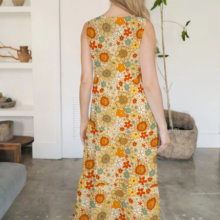 FAM-FAM Tiered Printed V-Neck Sleeveless Dress - Image 14