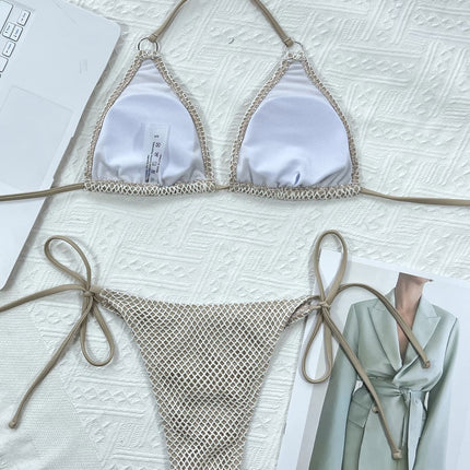 Halter Neck Tie Back Bikini Set - Image 4