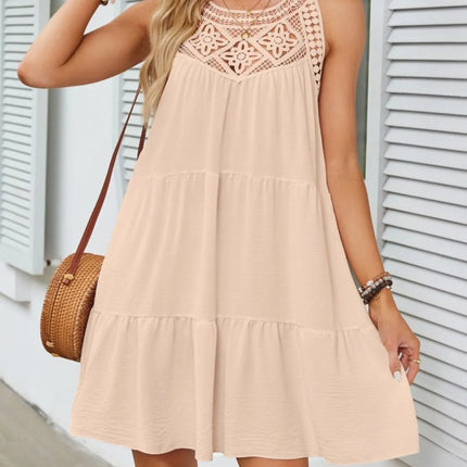 Ruffled Hem Lace Sleeveless Dress - Image 9